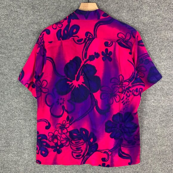 Vintage 1950s PENNEY'S Hawaii Rayon Hawaiian Floral Shirt Buttons Down Large‎ - Picture 2 of 7
